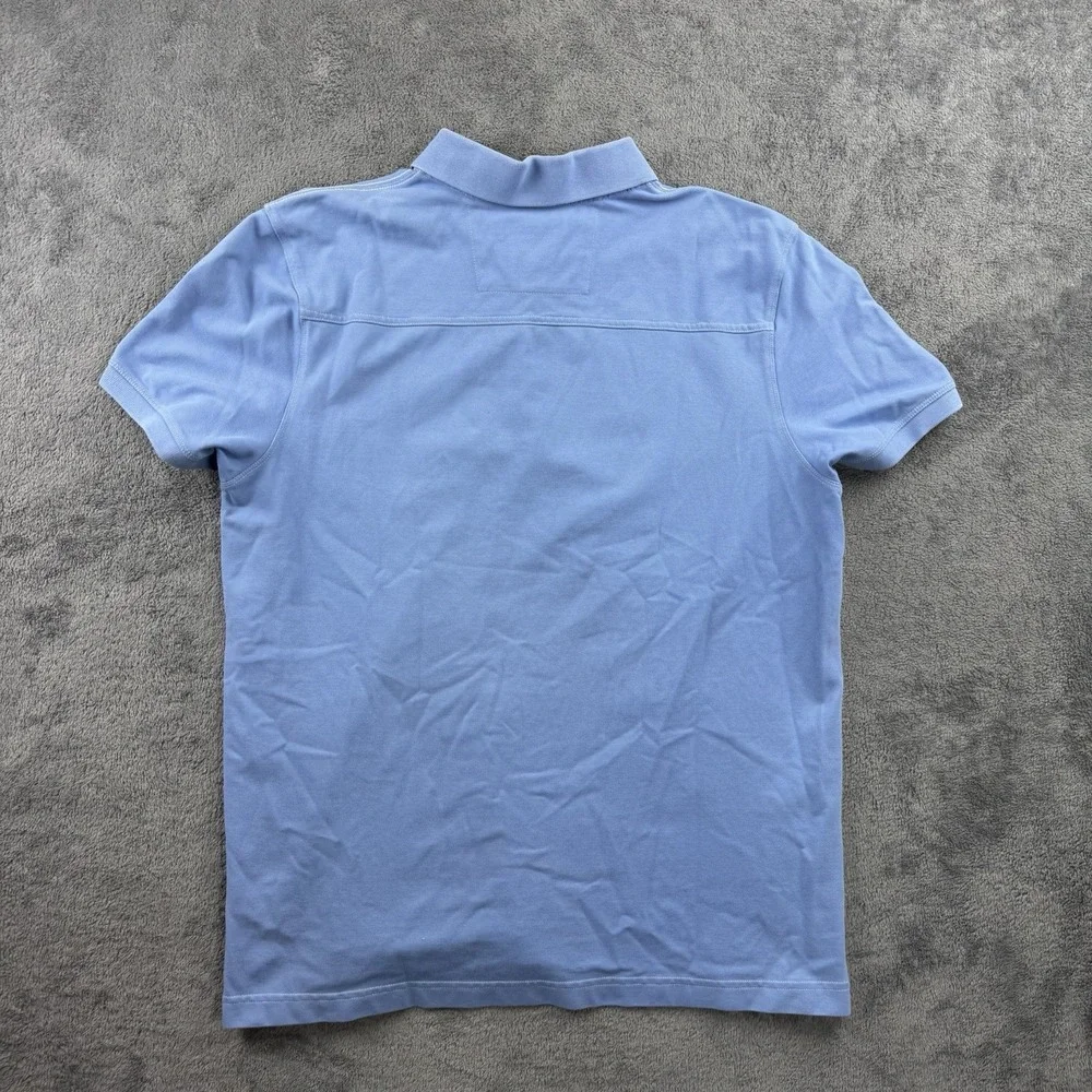 Banana Republic Polo Shirt Mens Large Blue Stretch Cotton Blend Elephant‎ Logo